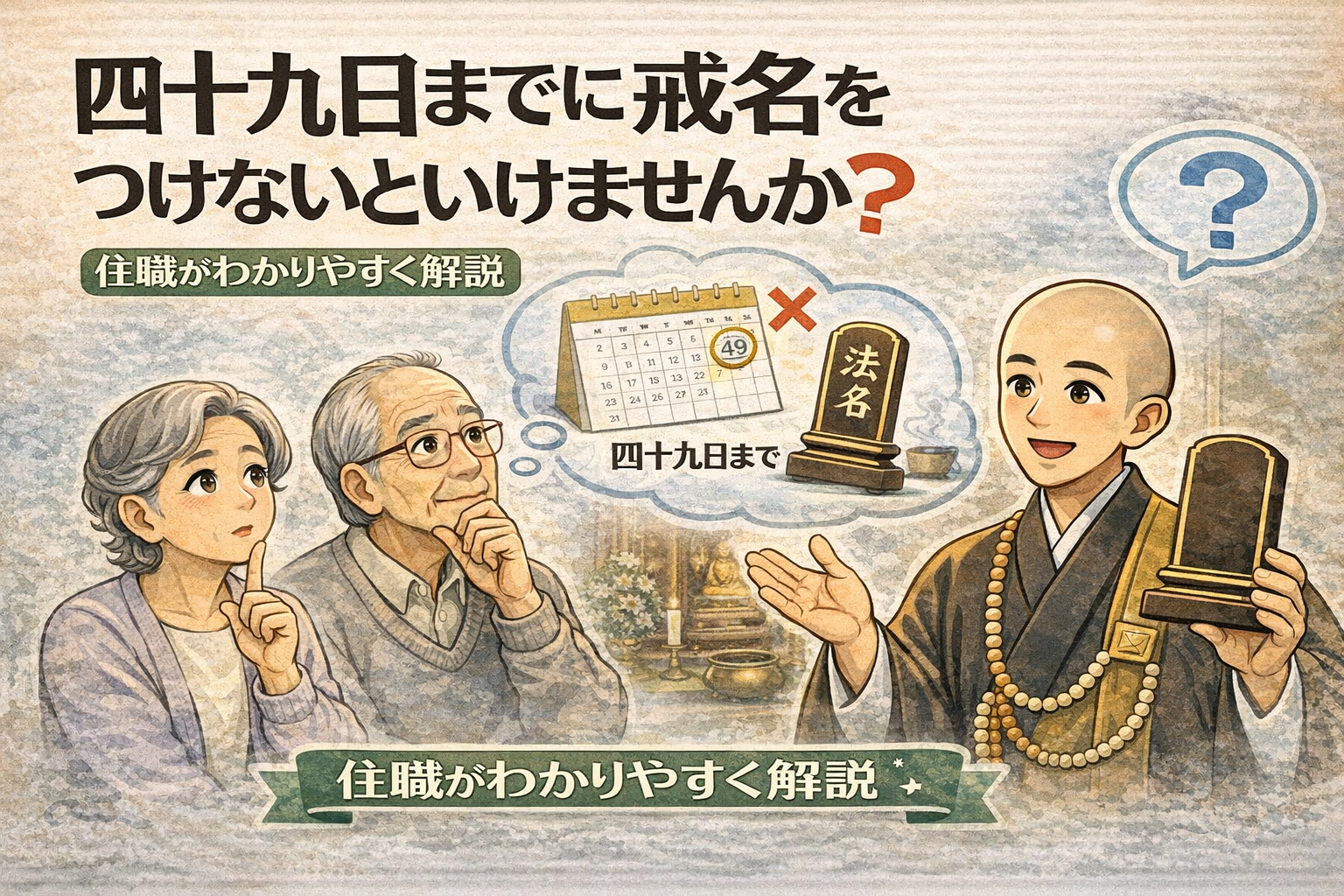 四十九日までに戒名をつけないといけませんか？｜住職がわかりやすく解説