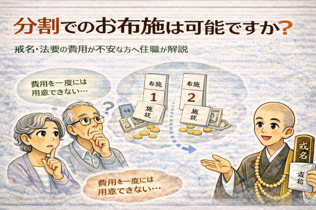 分割でのお布施は可能ですか？｜戒名・法要の費用が不安な方へ住職が解説