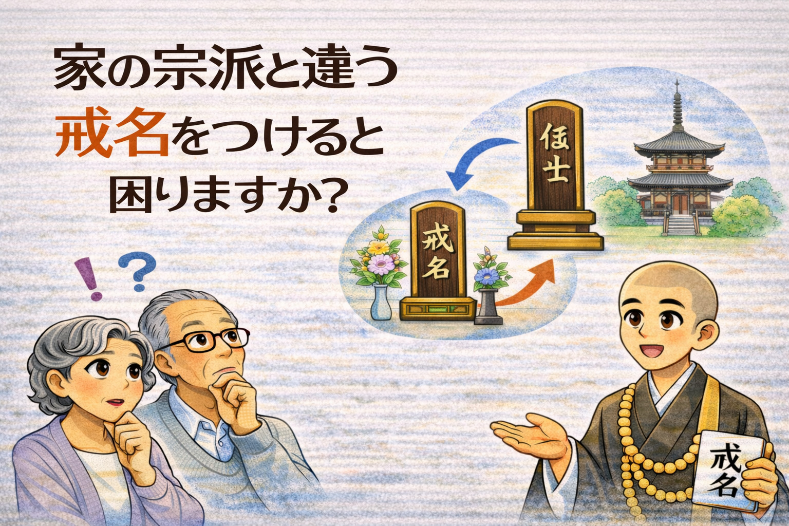 家の宗派と違う戒名をつけると困りますか？
