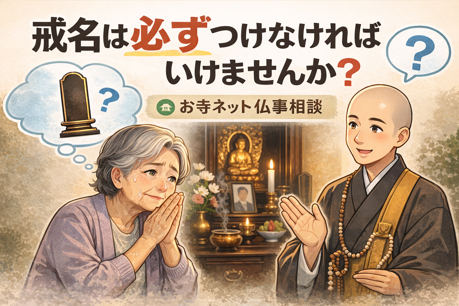 戒名は必ずつけなければいけませんか？お寺ネット公式仏事相談より