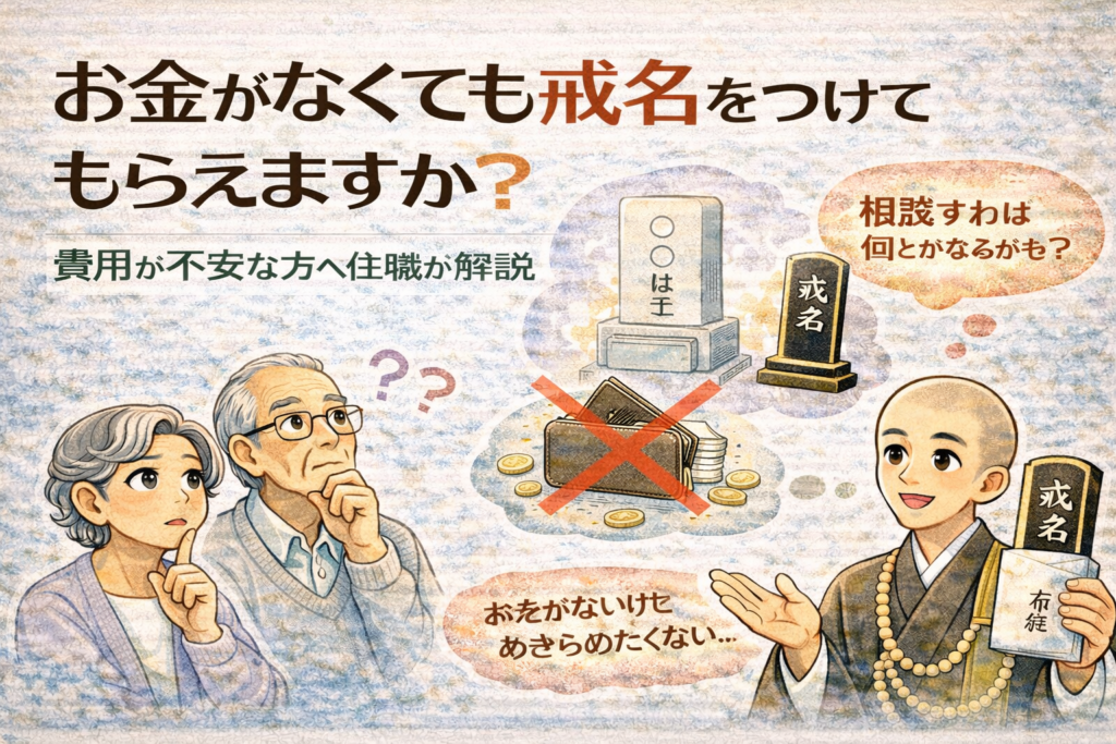 お金がなくても戒名をつけてもらえますか？｜費用が不安な方へ住職が解説