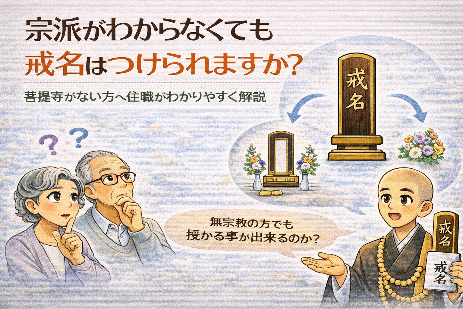 宗派がわからなくても戒名はつけられますか？