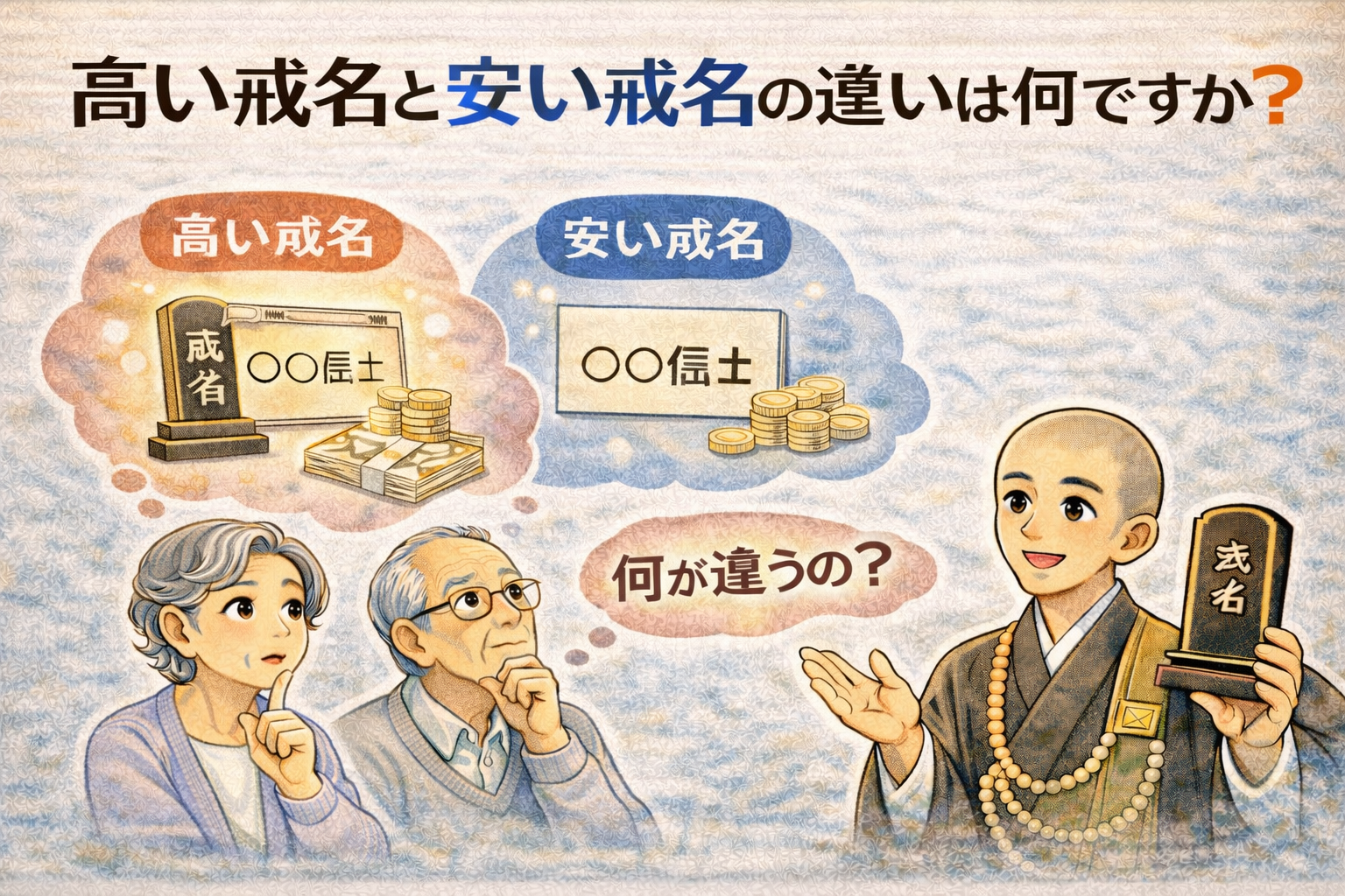 高い戒名と安い戒名の違いは何ですか？｜費用の理由と考え方を住職が解説