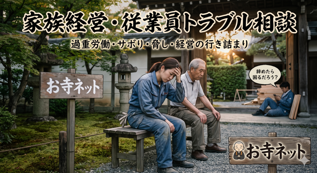 老人の父が社長で娘の私と従業員とガテン系の会社です。貴重な従業員は1人ですが、その従業員はサボりまくっています。1人だからクビにされるはずがないと、安心してさぼっています。その分の埋め合わせに私も長時間労働になります。