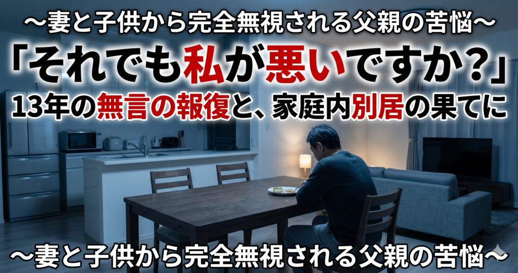 妻と子供から完全無視される父親の苦悩