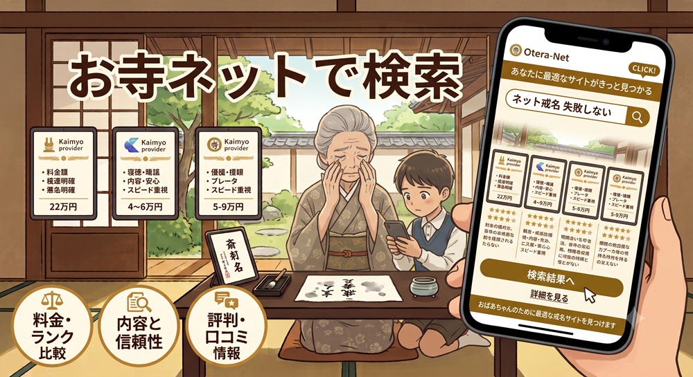 ネットで戒名をを授けるサイトを比較
