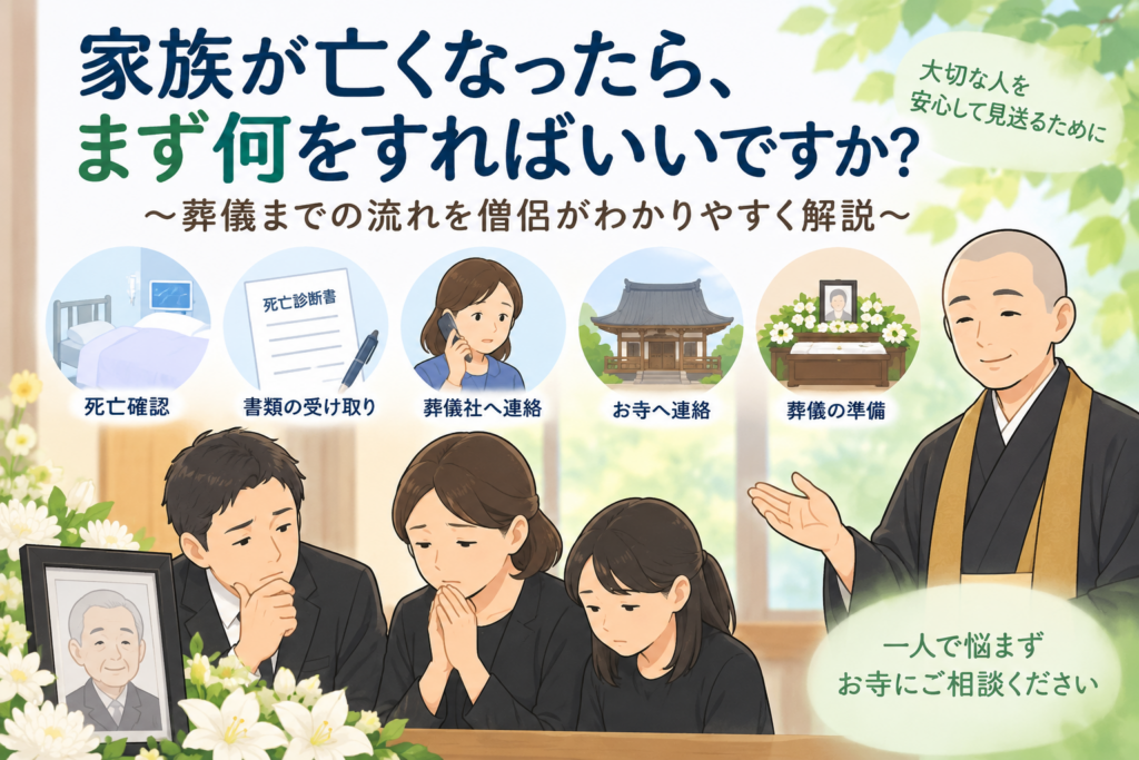 家族が亡くなったらまず何をする？葬儀までの流れを僧侶が解説｜お寺ネット