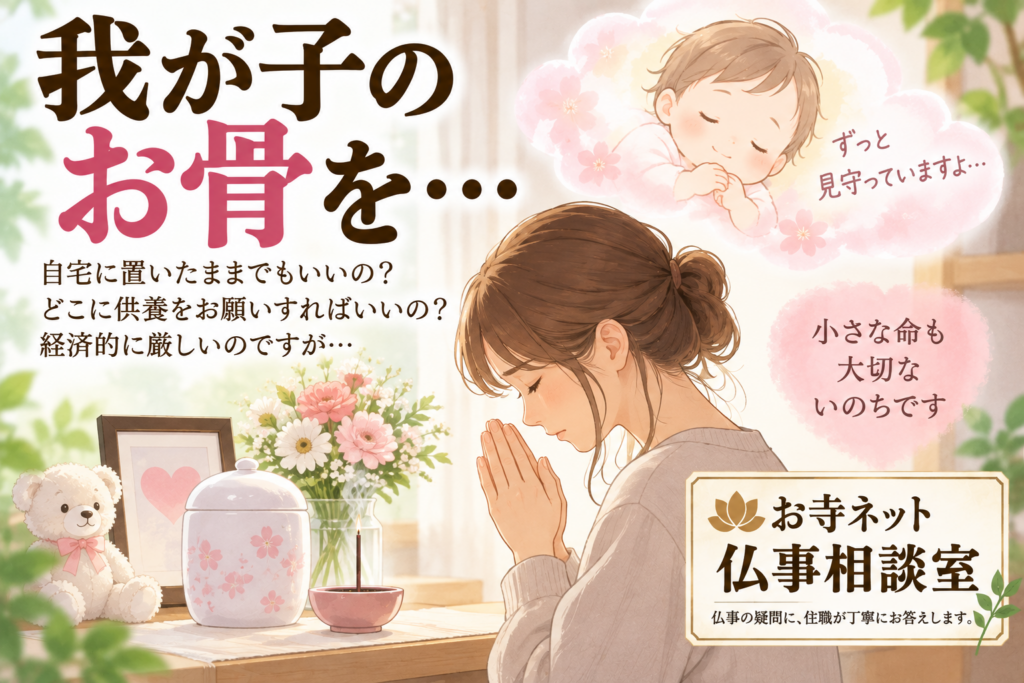 我が子のお骨を自宅に置いたままでも大丈夫？水子供養と納骨を住職が回答