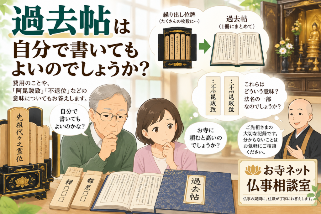 過去帖は自分で書いても大丈夫？費用や繰り出し位牌からの変更を住職が解説