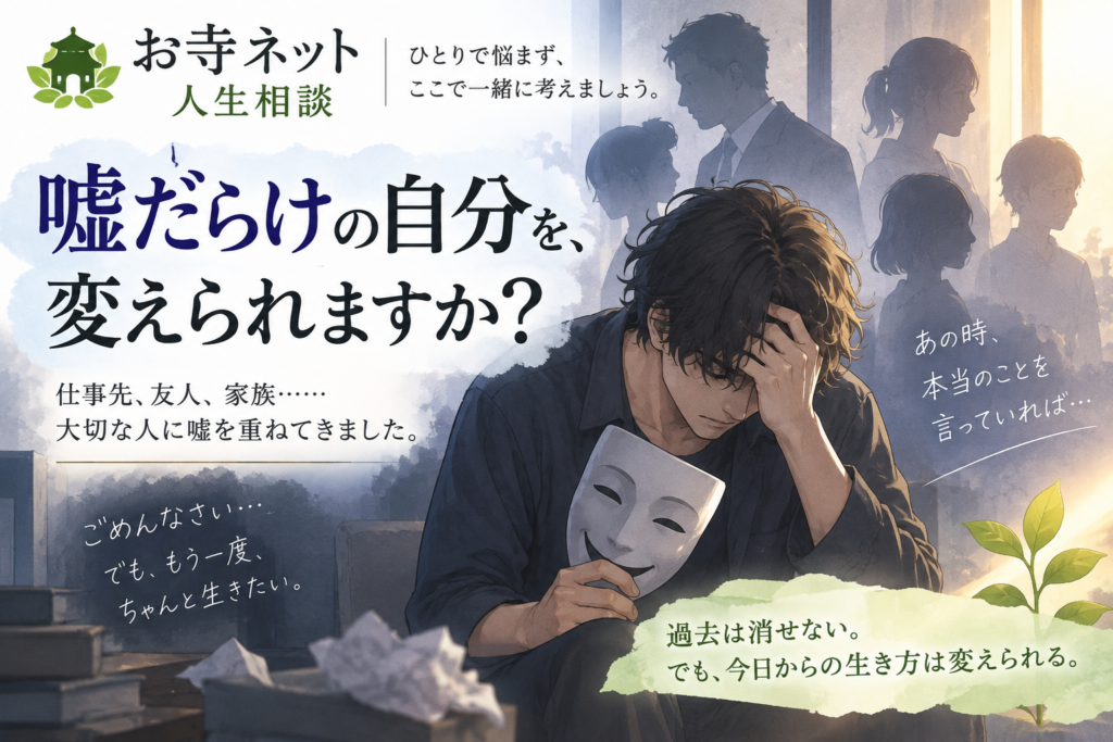嘘ばかりついてしまう自分を変えたい｜借金・離婚・信用を失った人生相談｜お寺ネット