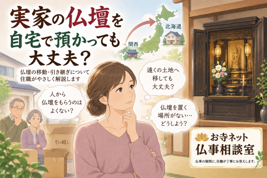 実家の仏壇を自宅で預かっても大丈夫？仏壇の移動・引き継ぎを住職が解説